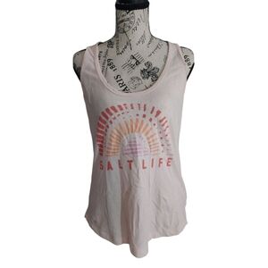 Salt Life Pale Pink Rainbow Graphic Racerback Tank Top Size Large